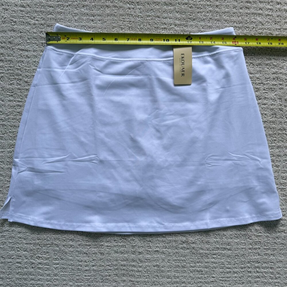 NWT Ekouaer | White Tennis Golf Pickleball Skort Sz Large - Picture 4 of 5
